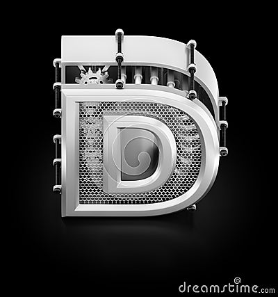 Capital D of Alphabet Stock Photo