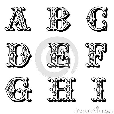 Capital Flower Letters 1 Stock Photo
