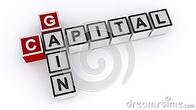 Capital gain word block on white Stock Photo