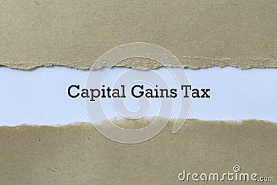 Capital gains tax on paper Stock Photo