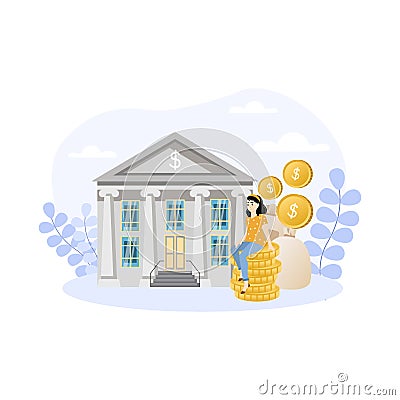 Capital illustration. Venture capital composition with money and coins icons vector illustration Vector Illustration