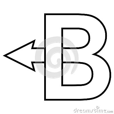 Capital letter B back arrow, back arrow B logo concept Vector Illustration