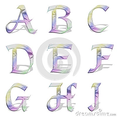 Capital Letters light 1 Stock Photo