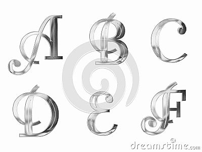 Capital Letters silver 1 Stock Photo