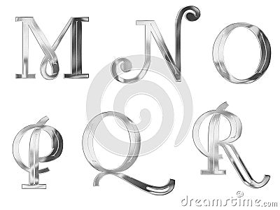 Capital Letters silver 3 Stock Photo