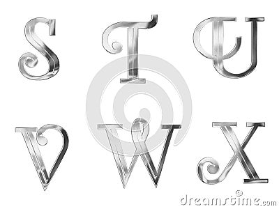 Capital Letters silver 4 Stock Photo