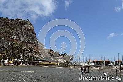 Capital San Sebastian the La Gomera, spotted from the black beach Editorial Stock Photo