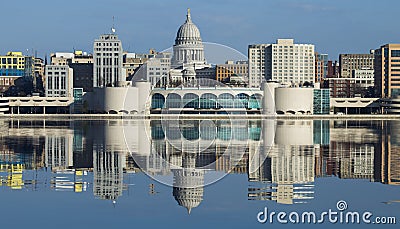 Capital View on Lake Monona Stock Photo