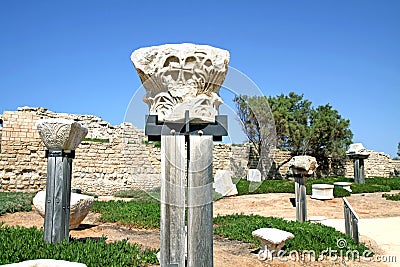 Capitals of ancient Corinthian columns Editorial Stock Photo