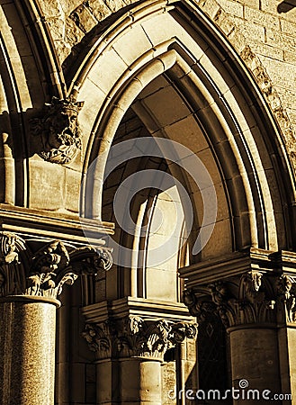 Capitals and arches Stock Photo