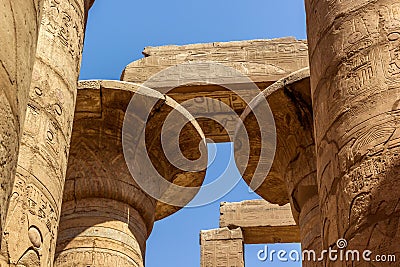 Capitel of Temple of Karnak Stock Photo