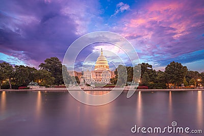 Capitol building sunset congress of USA Stock Photo