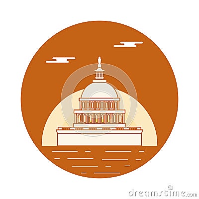 The Capitol building of the U.S. Congress. American symbols. Vector Illustration