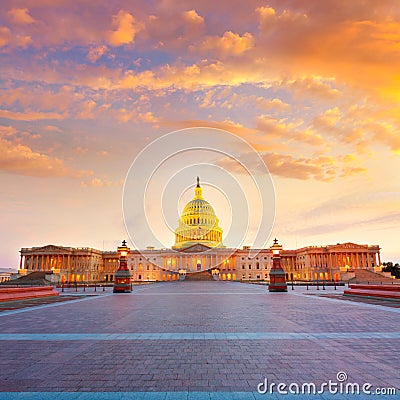 Capitol building Washington DC sunset US congress Stock Photo