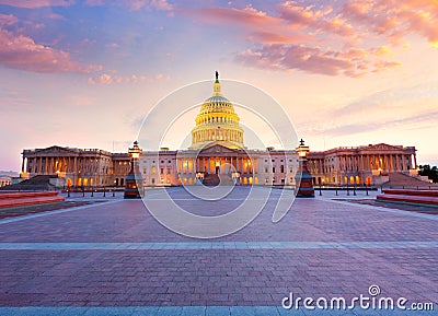 Capitol building Washington DC sunset US congress Stock Photo