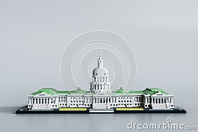 Capitol Hill plastic bricks toy isolated on white background Cartoon Illustration