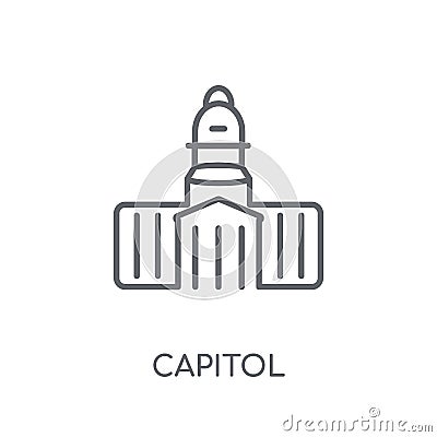 Capitol linear icon. Modern outline Capitol logo concept on whit Vector Illustration