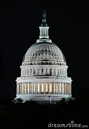 The capitol at night Stock Photo