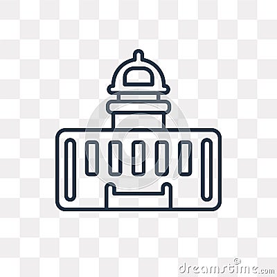 Capitol vector icon on transparent background, linear C Vector Illustration