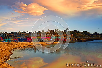 Capitola beach magical sunset Stock Photo