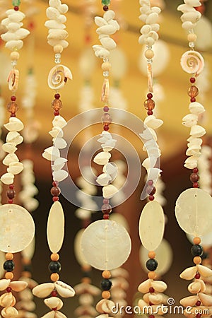 Capiz and Shells Curtain Stock Photo