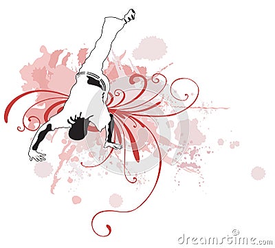 Capoeira dancer Vector Illustration