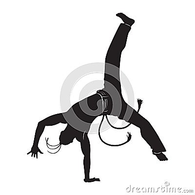 Capoeira dancer silhouette Cartoon Illustration