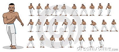 Capoeira Sprite Animation Vector Illustration