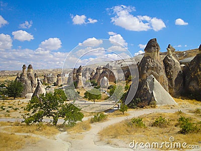 Cappadocia landscape, sandstone rocks in Turkey Stock Photo