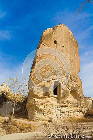 Cappadocia tuff rocks and cave house Stock Photo