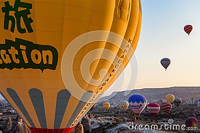 Moment of balloons landing Editorial Stock Photo