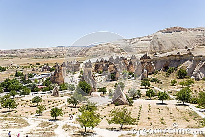 Cappadocia, Turkey. Top view of the rocks in the Valley Pashabag (Valley of the Monks) Stock Photo