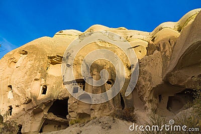 Cappadocia valley caves in rock formations Stock Photo