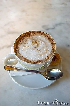 Cappuccino with cinnamon Stock Photo