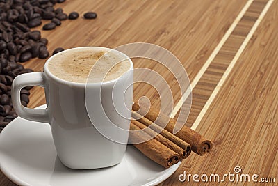 Cappuccino with cinnamon Stock Photo