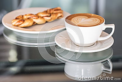 Cappuccino and Cinnamon Swirl Stock Photo