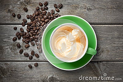 Cappuccino Cup Coffee Green Stock Photo