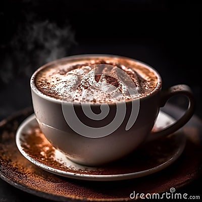 a cappuccino cup filled to the brim with creamy foam Stock Photo