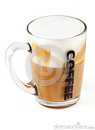 Cappuccino glass cup Stock Photo