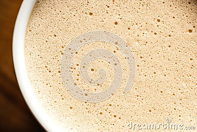 Cappuccino or latte texture with foamy, close-up top view Stock Photo