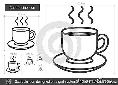 Cappuccino line icon. Vector Illustration