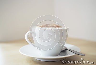 Cappuccino In A Porcelain Cup Stock Photo