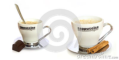 Cappuccino on white Stock Photo