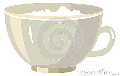 Cappuchino in ceramic cup. Cartoon hot drink mug icon Stock Photo