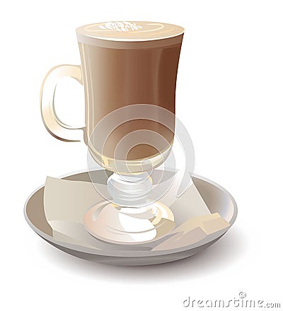 Cappuchino in glass vector Vector Illustration