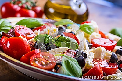 Caprese. Caprese salad. Italian salad. Mediterranean salad. Italian cuisine. Mediterranean cuisine. Stock Photo