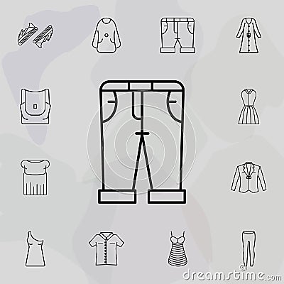 Capri, clothes, denim icon. Universal set of clothes for website design and development, app development Stock Photo