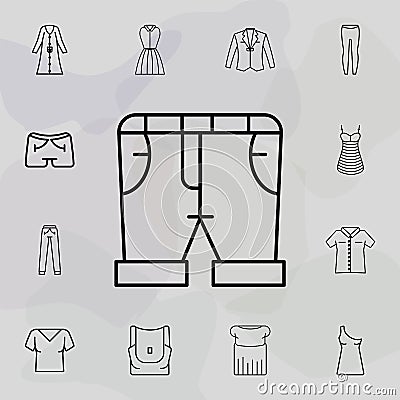 Capri, clothes, denim icon. Universal set of clothes for website design and development, app development Stock Photo