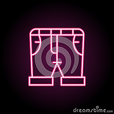Capri, clothes, denim neon icon. Simple thin line, outline vector of clothes icons for ui and ux, website or mobile application Stock Photo