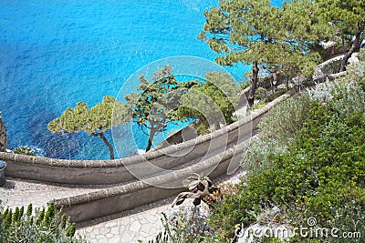 Capri Island, Via Krupp, Italy Stock Photo